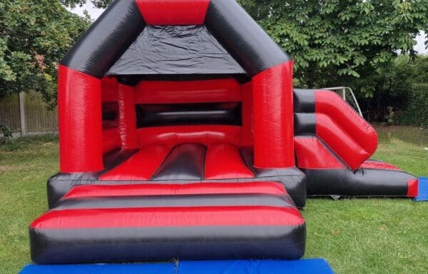 Shiny Red & Black Castle With Slide
