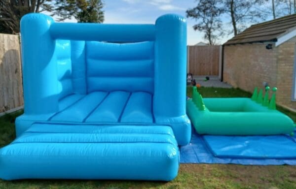 Plain Blue Castle & Inflatable Ball Pool Set