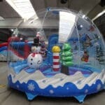 An inflatable, interchangeable globe.