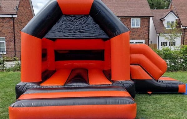 Shiny Orange & Black Castle With Slide