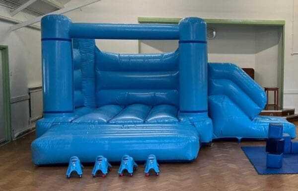 Pastel Blue Roofless Castle With Slide