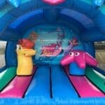 An inside view of the Mermaid inflatable 3d castle