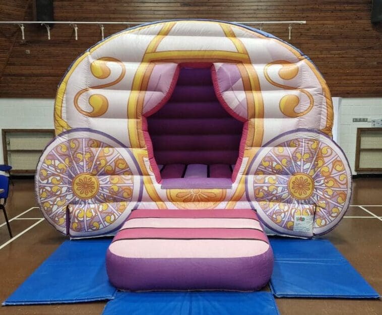 An enchanted Princess carriage style bouncy castle