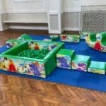 an image of dinosaurs soft play and ball pool