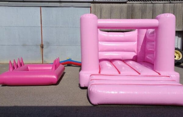 Plain Pink Castle & Inflatable Ball Pool Set