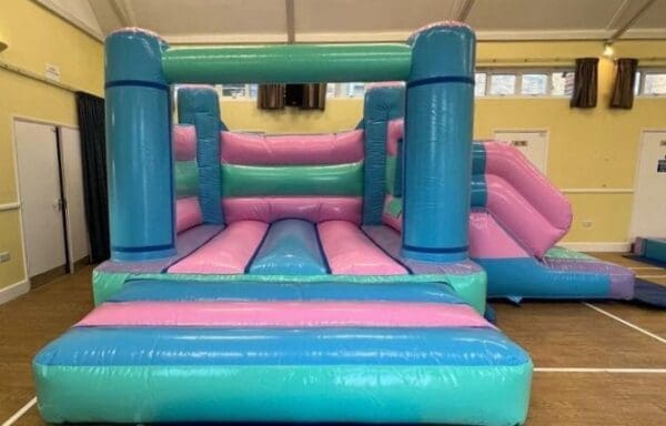 Multi Coloured Pastel Roofless Castle With Slide