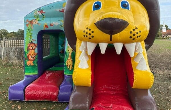 3D Lion Bouncy Castle with Slide